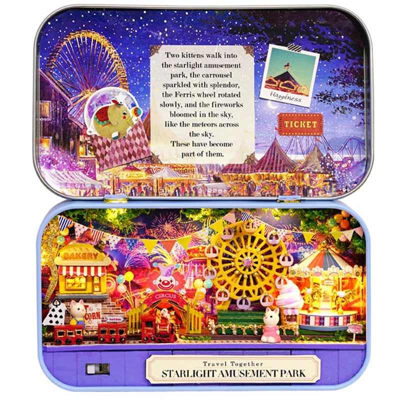 MAGQOO 3D Wooden Dollhouse Miniature DIY Doll House Kit with Furniture1100 DIY Box Theater Kit Amusement Park - Image 3