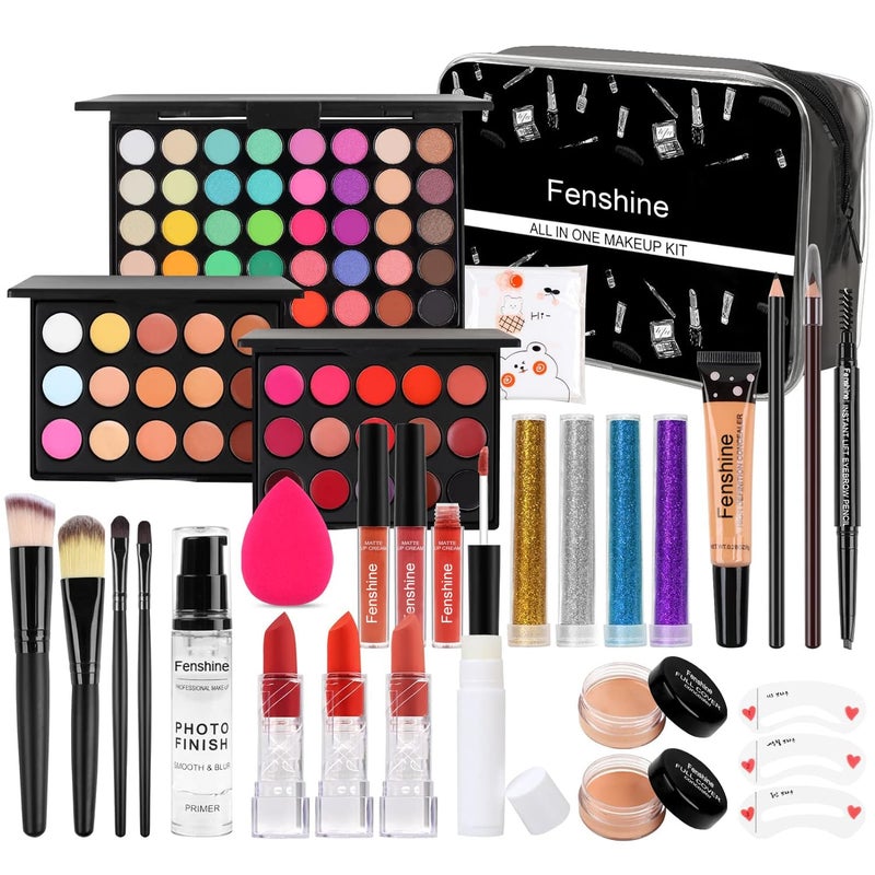 Fenshine All In One Makeup Kit for Women Full Kit, Makeup Gift Set for Women Beginners, Makeup Essential Starter Bundle Include Eyeshadow Palette Lipstick Eyebrow Pencil Brush Set (Type C) - Image 1
