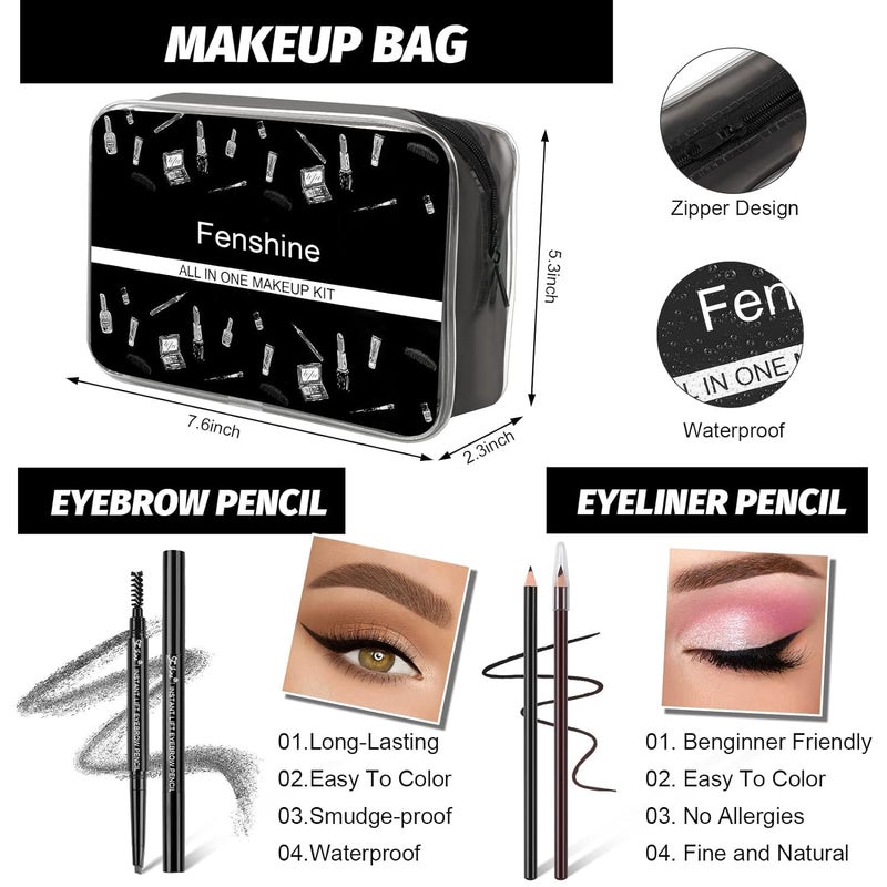 Fenshine All In One Makeup Kit for Women Full Kit, Makeup Gift Set for Women Beginners, Makeup Essential Starter Bundle Include Eyeshadow Palette Lipstick Eyebrow Pencil Brush Set (Type C) - Image 5