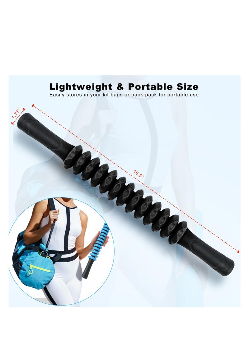Excefore Muscle Roller Stick, Body Massage Stick, Deep Tissue Massage Stick, Release Myofascial Trigger Points Reduce Muscle Soreness Tightness Leg Cramps & Back Pain, Help Calf, Leg, Back Recovery  - Image 5