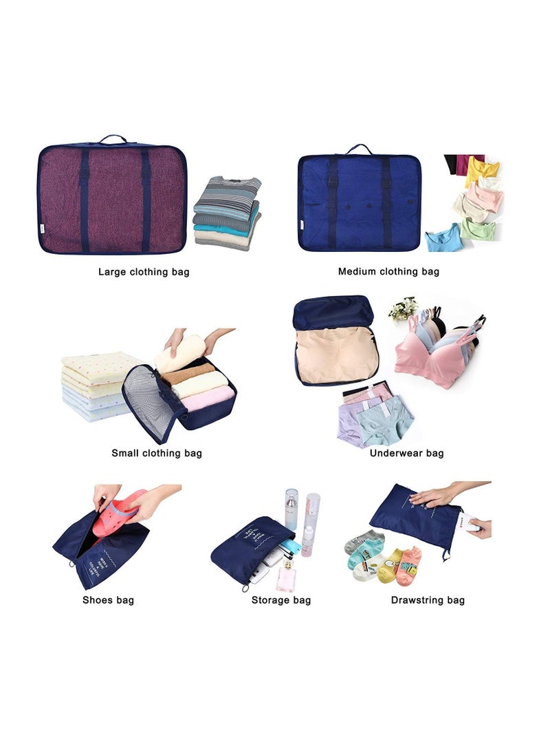 7 مجموعة مكعبات التعبئة السفر منظمون الأمتعة للماء - Image 2