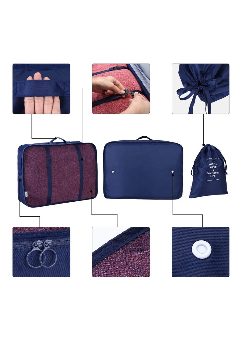 7 مجموعة مكعبات التعبئة السفر منظمون الأمتعة للماء - Image 3