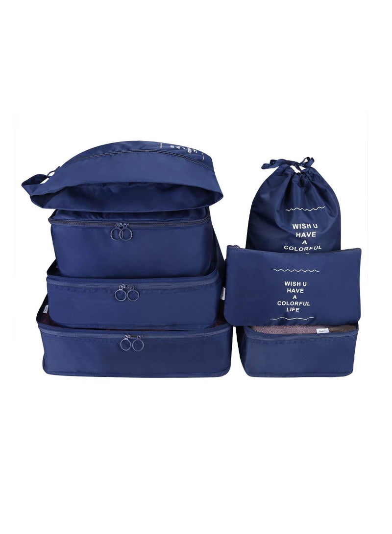 7 مجموعة مكعبات التعبئة السفر منظمون الأمتعة للماء - Image 1