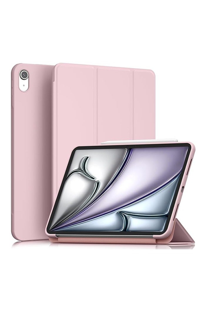 Case for iPad Air 2025 (7th Generation) M3 11-Inch /M2(2024), iPad Air 5/4 (2022/2020 5th/4th), Anti-Fingerprints, Anti-Fall Drop Protection, Auto Sleep/Wake, Slim Stand Hard Back Shell Cover Case (Pink) - Image 1