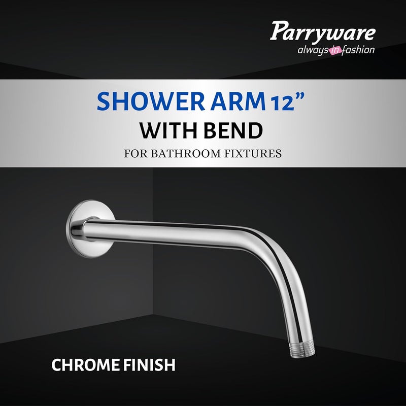 Parryware Shower Arm 12 inch with Bend for round shower head For bathroom fixtures Made up of stainless steel - Image 2