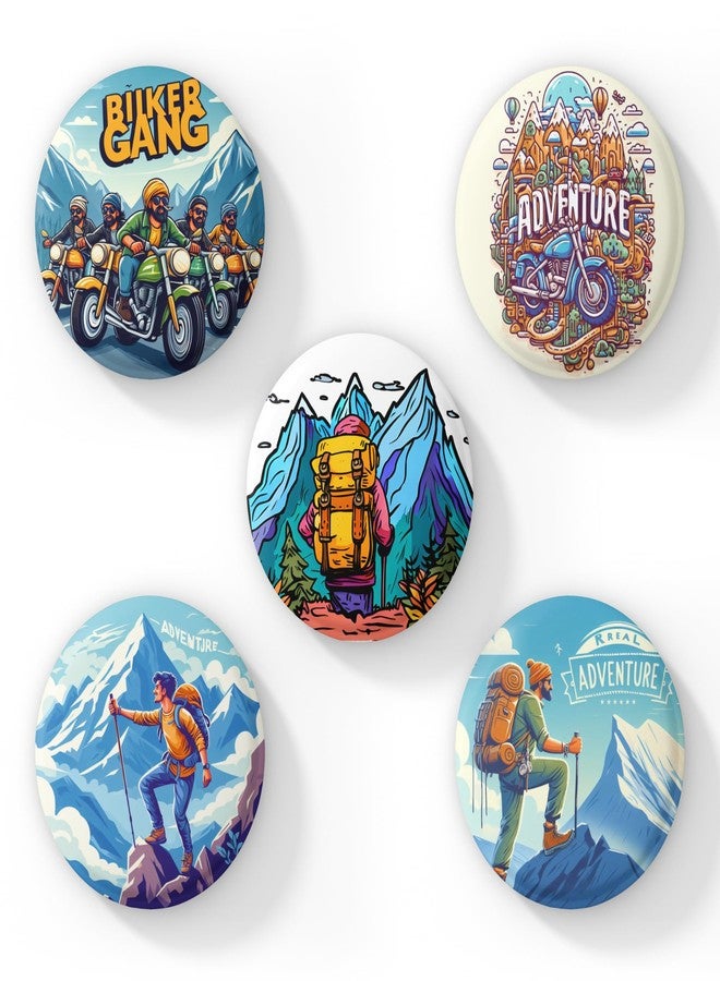 TRAVULLS Travel Badges (Travel Pin Button Badges Pack of 5 Pieces - 58mm) - AMZ06 - Image 1
