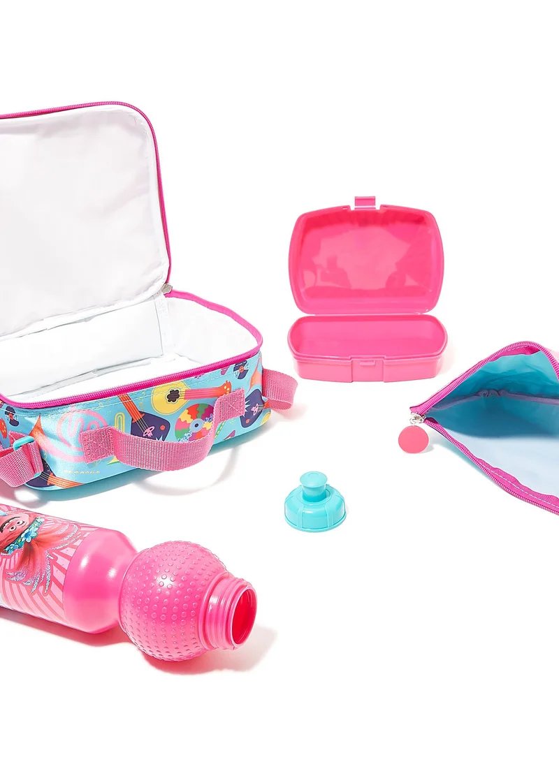 يونيفرسال 5 Piece Girls Trolls Trolley Backpack Set 16 Inch