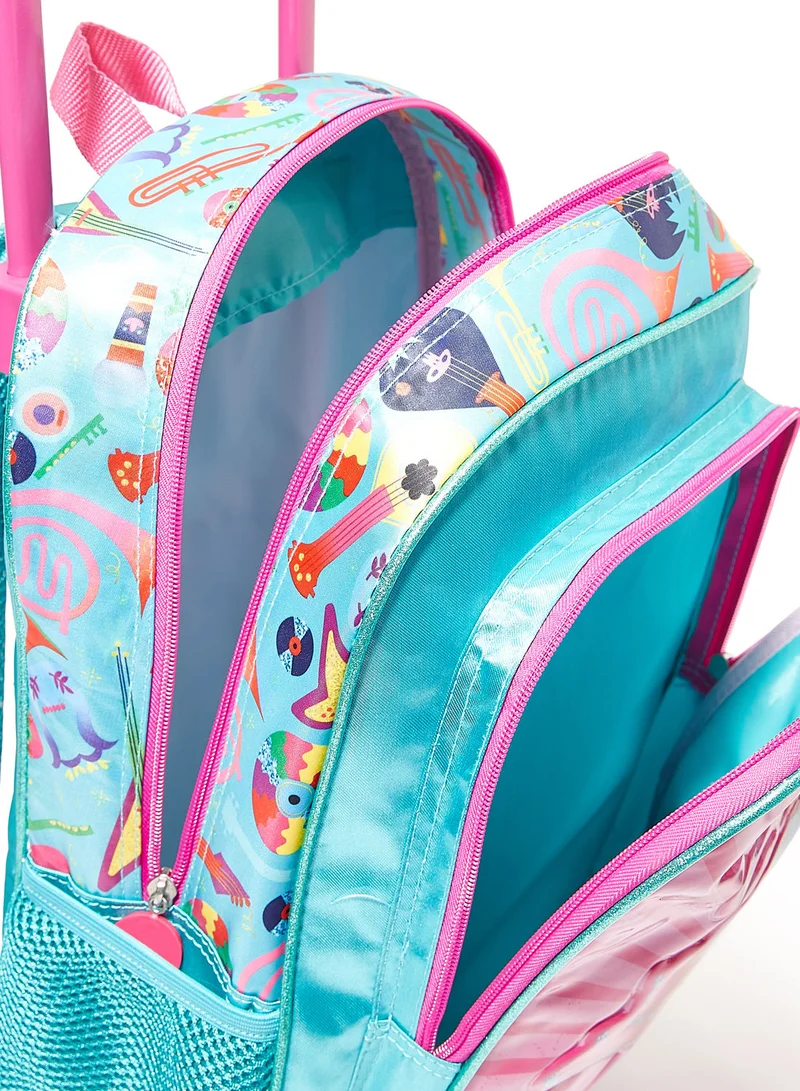 يونيفرسال 5 Piece Girls Trolls Trolley Backpack Set 16 Inch