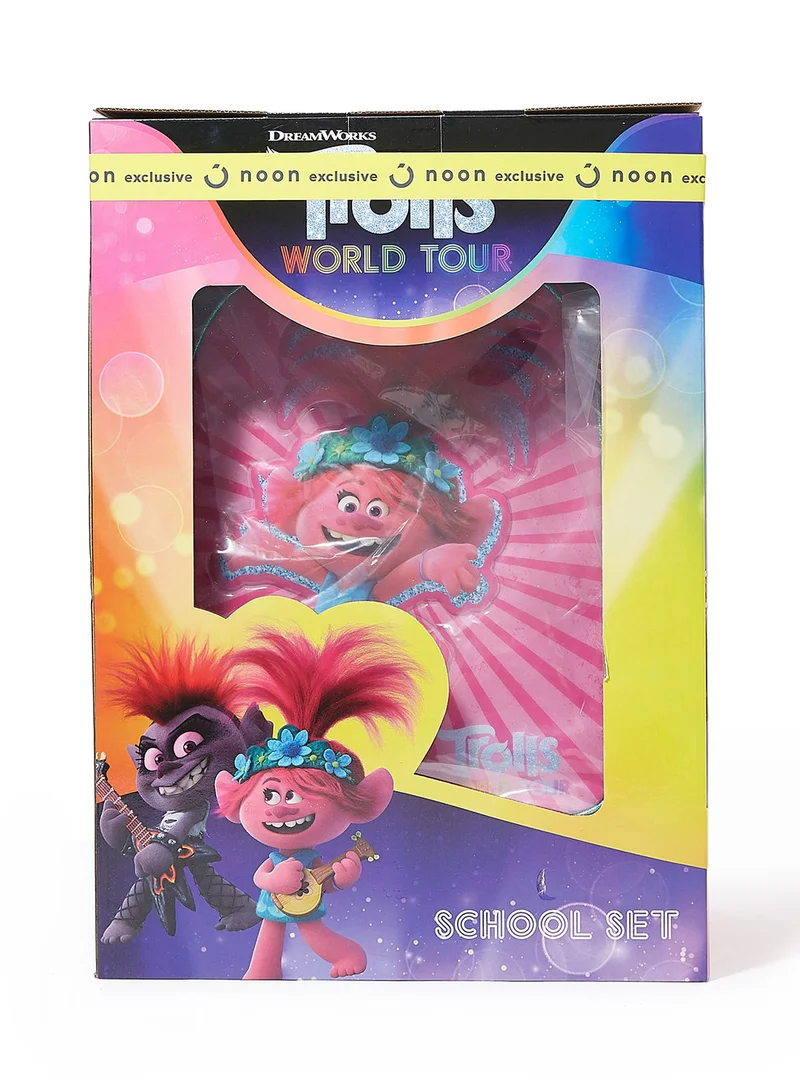 يونيفرسال 5 Piece Girls Trolls Trolley Backpack Set 16 Inch