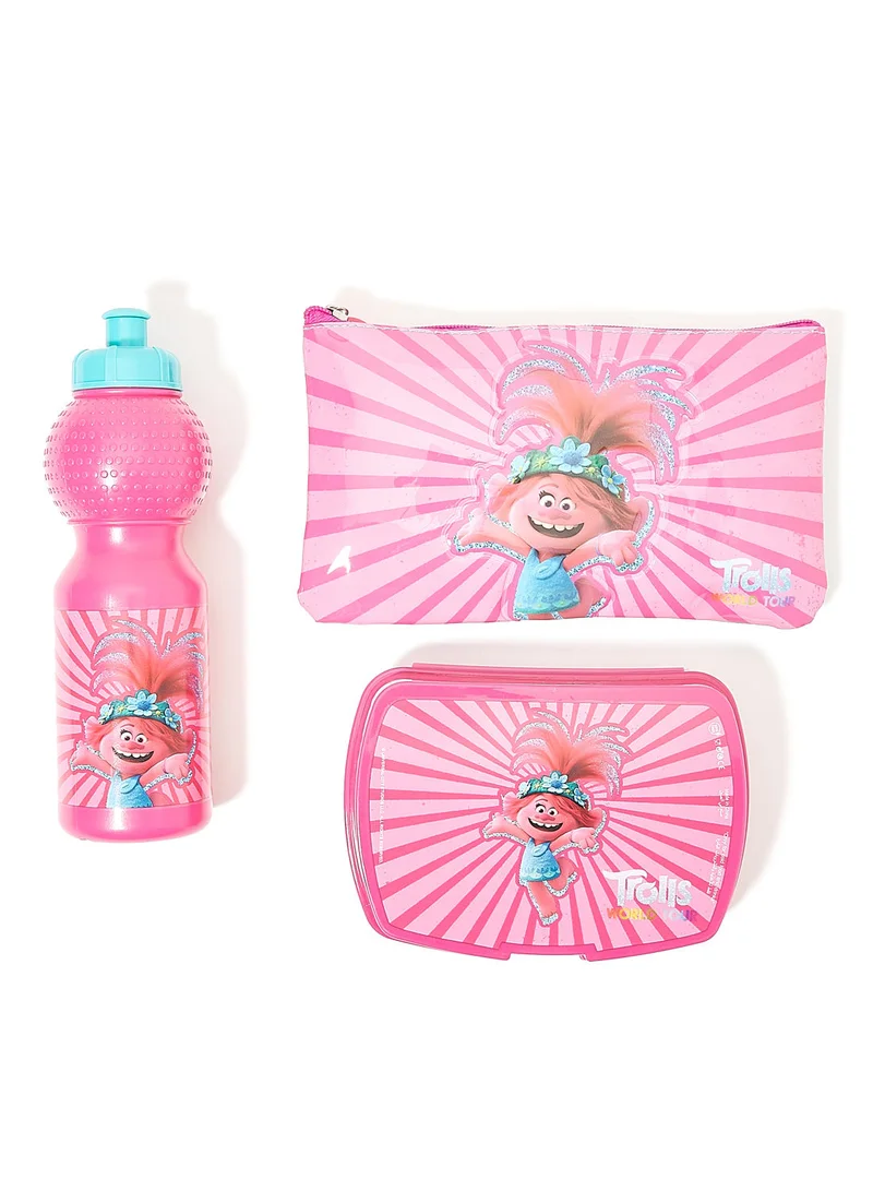 يونيفرسال 5 Piece Girls Trolls Trolley Backpack Set 16 Inch
