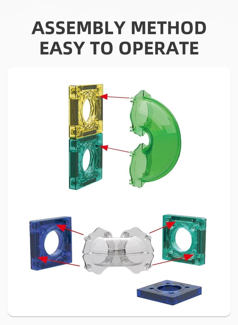 Magic Ball Track Magnetic Building Blocks Parent-Child Educational Puzzle Building Toys 73pcs - Image 4