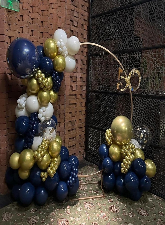 ADOINBY Blue and Gold Balloon Arch Kit, 188Pcs Gold Star Balloons with Navy Blue and Gold White Latex Balloon Garland kit, Different Size Balloons for Anniversary Wedding New Year Birthday Decorations - Image 5