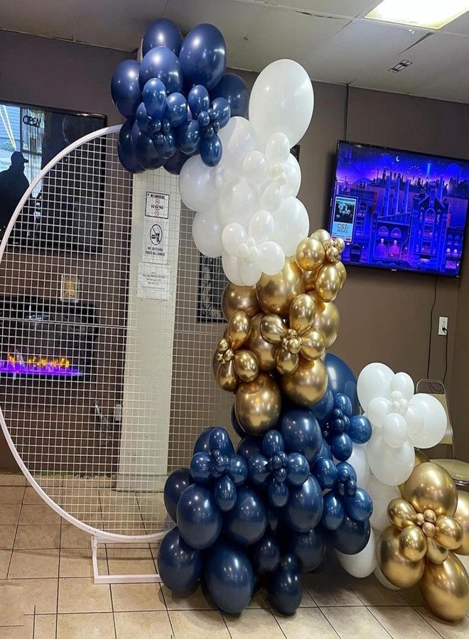 ADOINBY Blue and Gold Balloon Arch Kit, 188Pcs Gold Star Balloons with Navy Blue and Gold White Latex Balloon Garland kit, Different Size Balloons for Anniversary Wedding New Year Birthday Decorations - Image 4