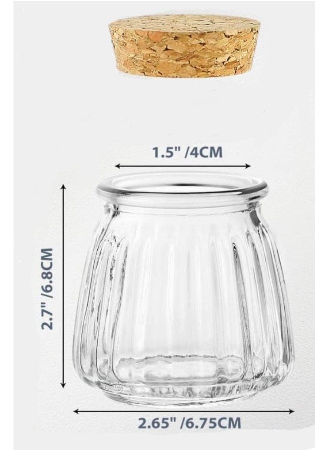 FUFU FUFU 4oz Glass Jars with cork cover 12 Pack Mini Pudding Jars Clear Yogurt Jars Glass Favor Jars Containers for Spice, Jam, honey, Mousse, Wedding Favors, Shower Favors, DIY and Art  - Image 2