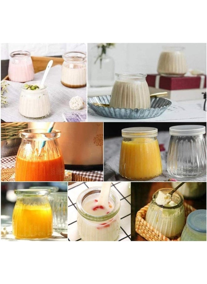 FUFU FUFU 4oz Glass Jars with cork cover 12 Pack Mini Pudding Jars Clear Yogurt Jars Glass Favor Jars Containers for Spice, Jam, honey, Mousse, Wedding Favors, Shower Favors, DIY and Art  - Image 5