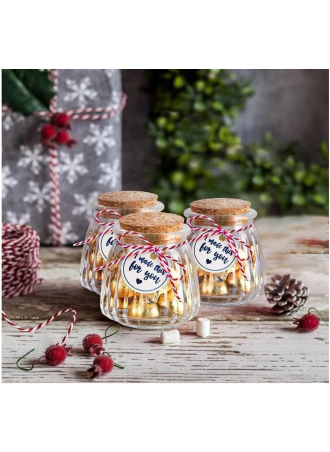 FUFU FUFU 4oz Glass Jars with cork cover 12 Pack Mini Pudding Jars Clear Yogurt Jars Glass Favor Jars Containers for Spice, Jam, honey, Mousse, Wedding Favors, Shower Favors, DIY and Art  - Image 3