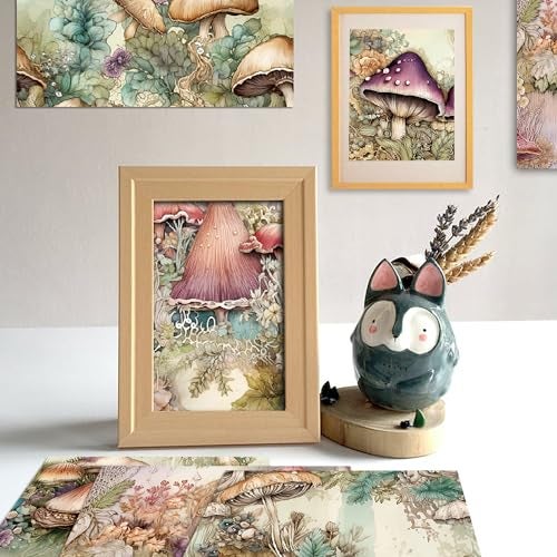 YASMEN Scrapbook Paper 6X6, Card Making Supplies, Single-Sided Mushroom Forest Patterned Cardstock Pads, Decorative Craft Paper, Decopodge Papers Pack, Scrapbooking junk journal Supplies-24Sheets - Image 5