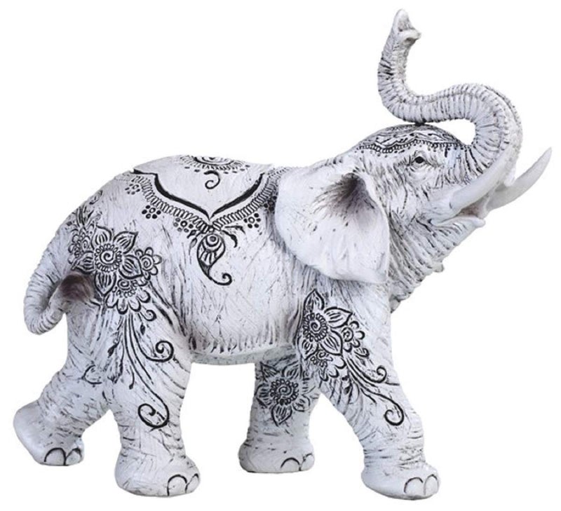 George S. Chen Imports George S Chen Imports Thai Collectible Statue Figurine Decoration Trunk upThai Elephant 88246white