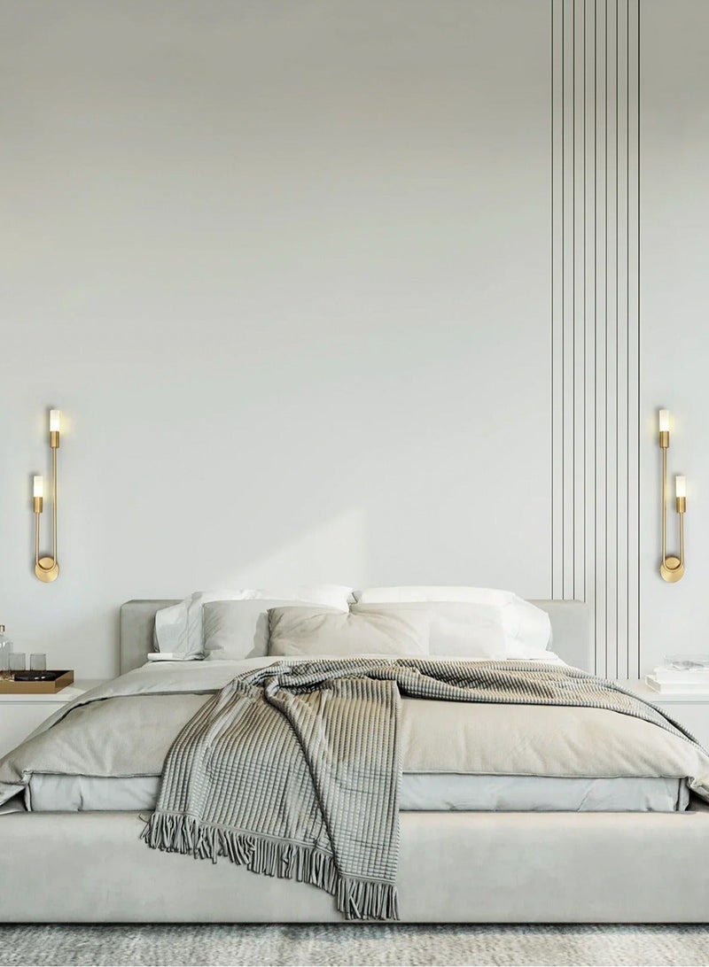 LOOPITYS Led Wall Lamps (2Pcs) Modern Nordic Long Strip Wall Sconce for Home Hotel Stairs Bedroom Bedside Luxury Living Room Decoration Lamps，(Excluding light bulbs, it is recommended to use G9 model bulbs) - Image 5