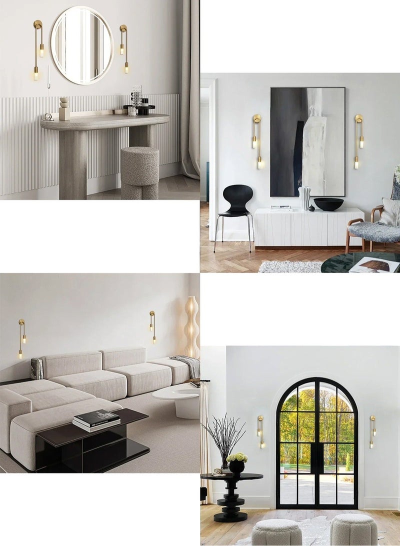 LOOPITYS Led Wall Lamps (2Pcs) Modern Nordic Long Strip Wall Sconce for Home Hotel Stairs Bedroom Bedside Luxury Living Room Decoration Lamps，(Excluding light bulbs, it is recommended to use G9 model bulbs) - Image 4