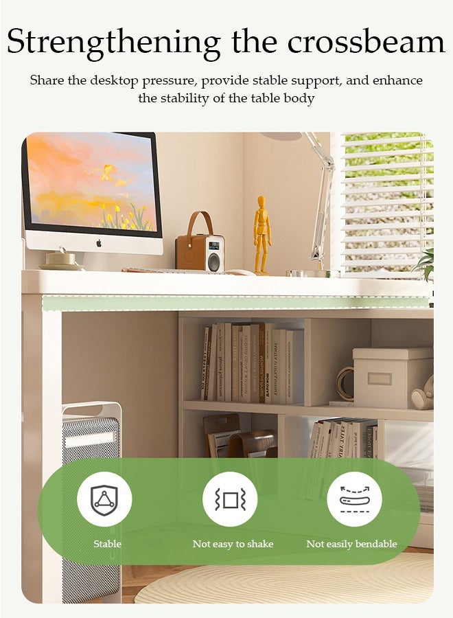 Spides L Shaped Computer Desk 2 in 1 Home Bookshelf and Computer Office Desk PC Desktop Computer Table with Storage Shelves Sturdy Metal Frame Gaming Desk Ergonomic Study Writing Workstation Table for Home Office,Study, Work - Image 4