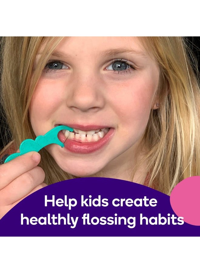 BURST Kids Flossers (90 Count/1 Pack) | Strawberry Aroma | Toddler Dental Flossable Picks with Ergonomic Design | No-Slip Grip | Smiley Face and Fun Colors - Image 3
