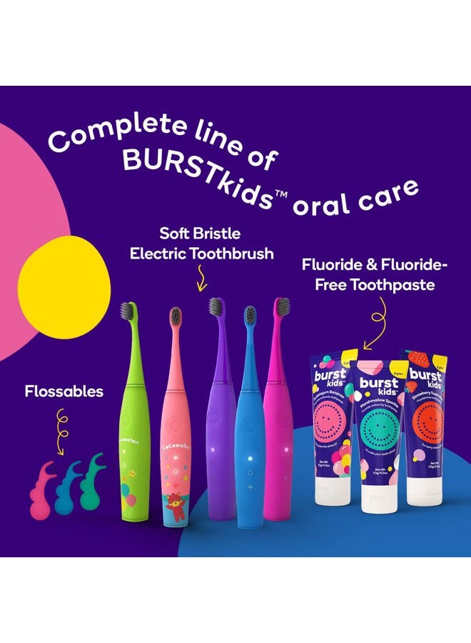 BURST Kids Flossers (90 Count/1 Pack) | Strawberry Aroma | Toddler Dental Flossable Picks with Ergonomic Design | No-Slip Grip | Smiley Face and Fun Colors - Image 5