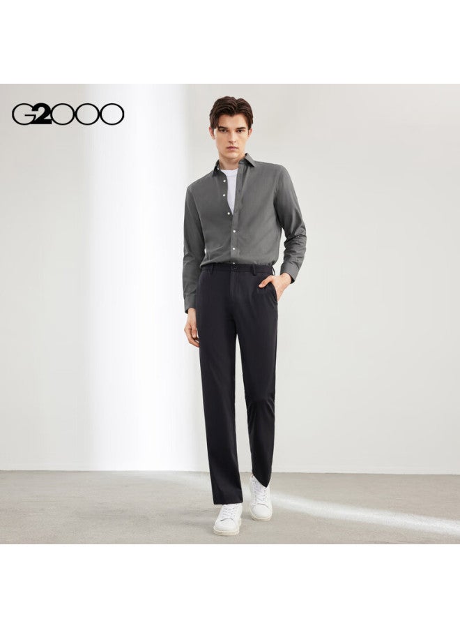 G2000 Men's Cotton Blend Oxford Long Sleeve Shirt 41121972g2 Charcoal Black 05 - Image 4