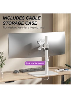 HILLPORT Monitor Desktop Stand with Metal Base for 14-43 inch Monitors,Height Adjustable Single Screen Arm Mount,Up to 15 KG, Adjustable Motion Tilt/Swivel/Rotation, VESA 75/100mm  - Image 3