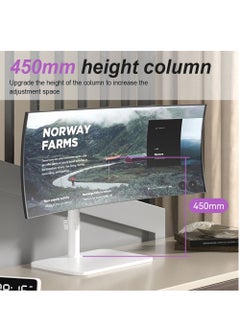 HILLPORT Monitor Desktop Stand with Metal Base for 14-43 inch Monitors,Height Adjustable Single Screen Arm Mount,Up to 15 KG, Adjustable Motion Tilt/Swivel/Rotation, VESA 75/100mm  - Image 4