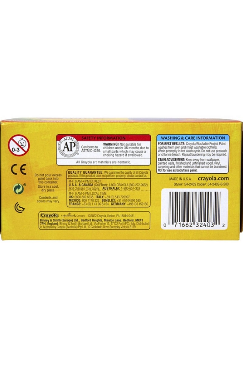 كرايولا مجموعة ألوان جريئة قابلة للغسل من 6 قطع متعددة الألوان 59 مل - Image 3