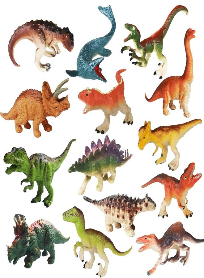 Yowlieu 14 Pcs Figures Toys Realistic Mini Dinosaurs Animal Figurines - Image 1