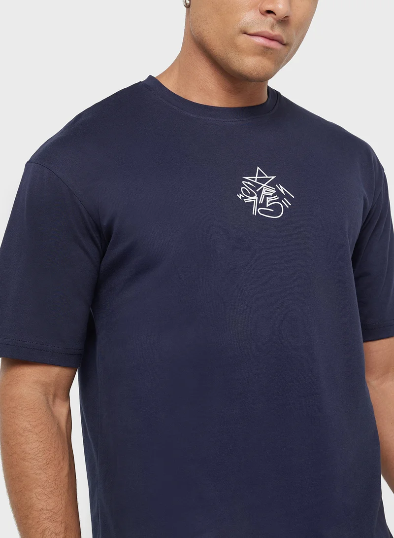 Seventy Five Graphic Print Oversized T-Shirt