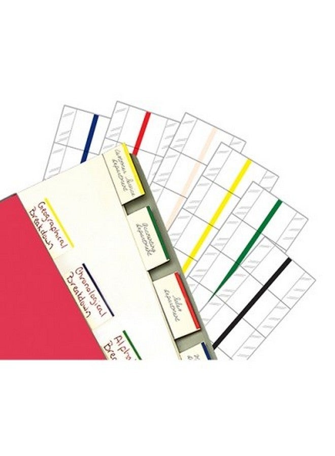 Tabbies Erasable Write-on Index Tabs - 24 Tabs, 1" W x 1/2" Extension, White Edge, Can Be Used Over and Over, Attaches to Most Materials (58610)