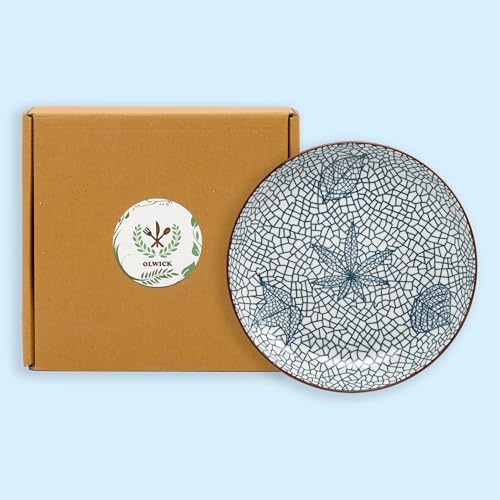 OLWICK® Japanese Style 8-Inch Ceramic Round Dinner Plate – Microwave & Dishwasher Safe, 20.4x4.3cm Porcelain Dish for Seafood, Appetizers & Snacks, Autumn (1 Piece) - Image 1