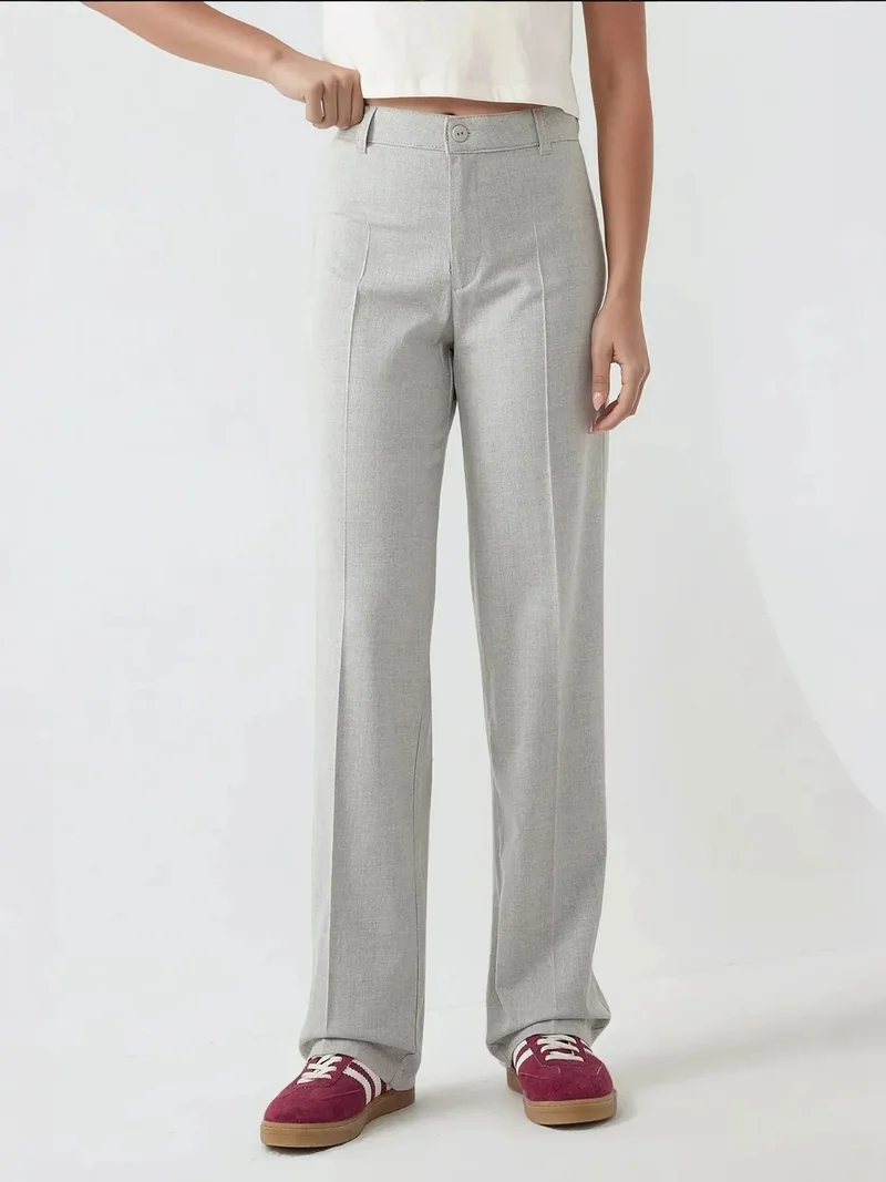 زوبعة بنطلون بخصر عالٍ وساق مستقيمة