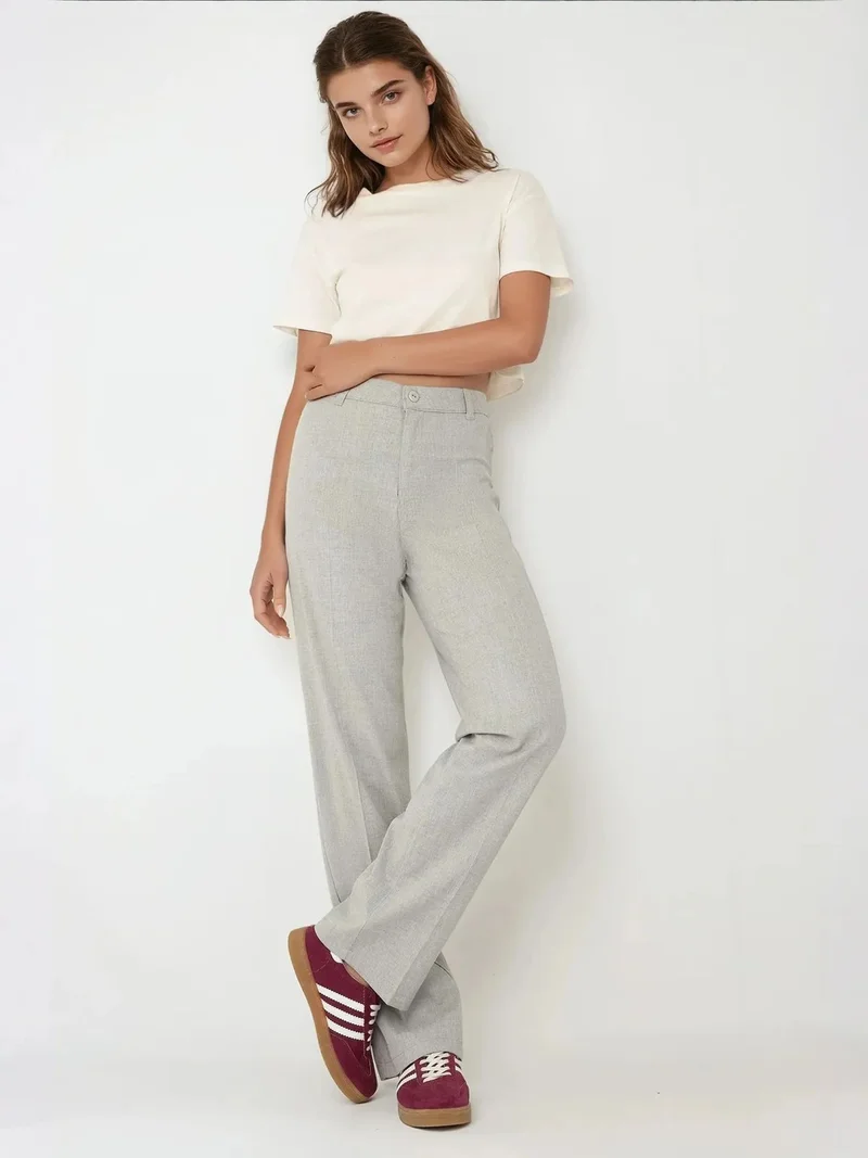 زوبعة بنطلون بخصر عالٍ وساق مستقيمة