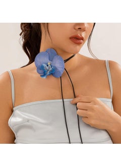 Bohemian Butterfly Orchid Choker Necklace for Women 01 Blue-Necklace 6464