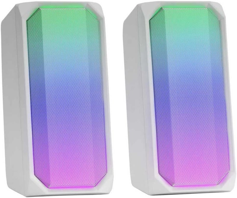 MARS GAMING MSRGBW, Powerful Bluetooth Speaker 15W, RGB Full Mesh, 2 Active Drivers, White - Image 1