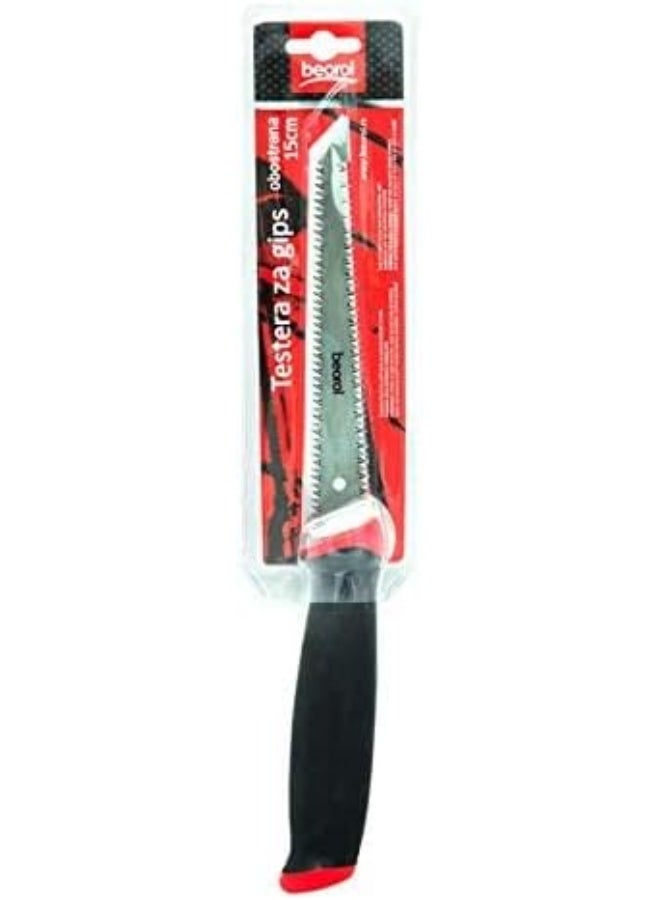 Beorol Beorol Double Sided Drywall Hand Sharp Pro Jab Saw With Ergonomic Soft-Grip Handle 6In  - Image 3