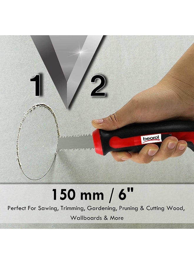 Beorol Beorol Double Sided Drywall Hand Sharp Pro Jab Saw With Ergonomic Soft-Grip Handle 6In  - Image 5