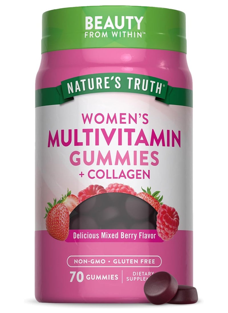 Nature's Truth Nature's Truth, Women's Multivitmain + Collagen, Natural Mixed Berry, 70 Gummies 
