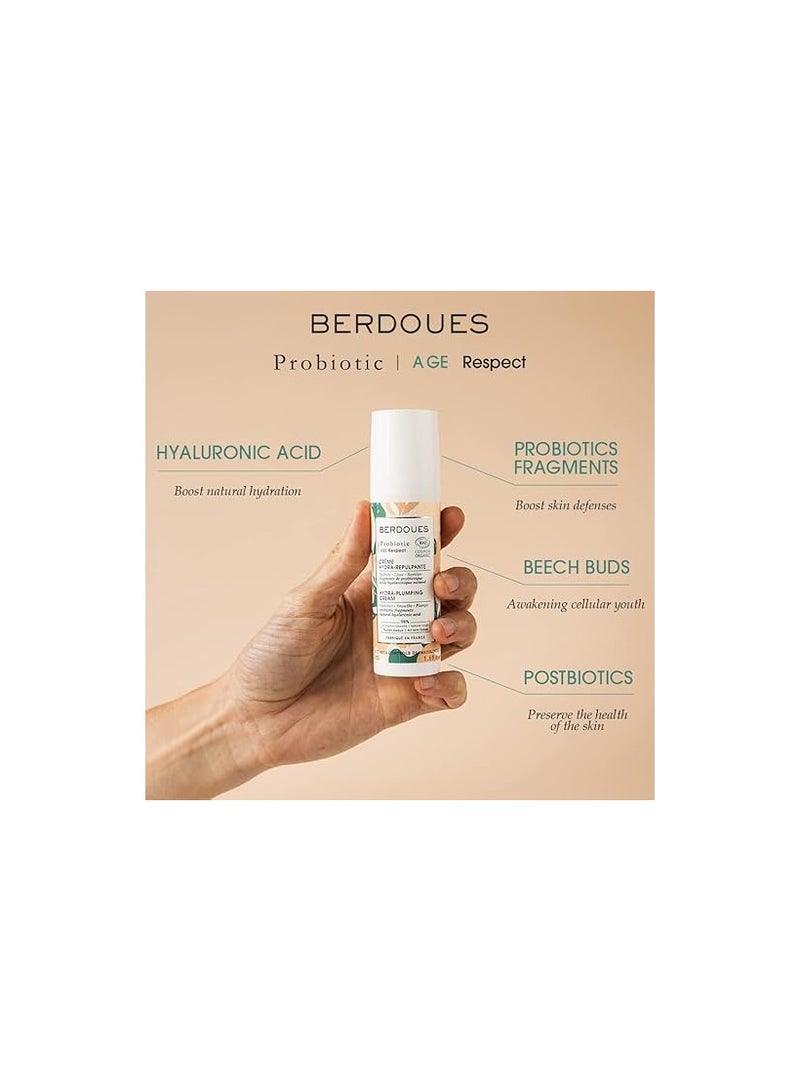 BERDOUES Probiotic Age Respect Hydra Plumping Cream Anti Aging Face Moisturizer With Hyaluronic Acid. Leaves The Skin Firmer. Fine Lines & Wrinkles Appear Less Visible Made In France 1.69 Fl.Oz - Image 2