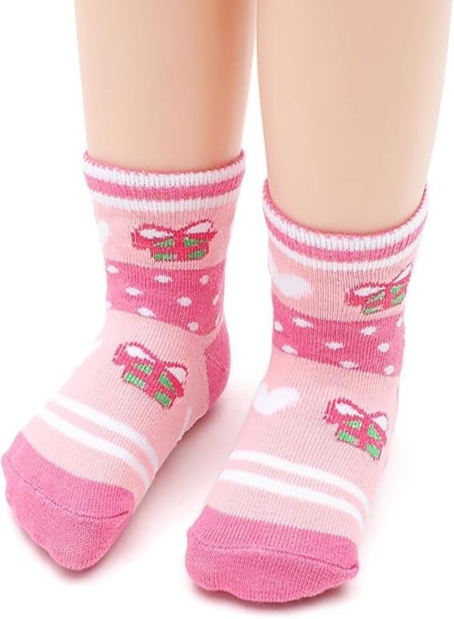 CUTEABLY Non-Slip Kids Toddler Socks with Grippers, Pink, 0-8 Years, for Active Boys and Girls, (Assorted)-Pack of 6 (PINK, 5-6 Year) - Image 3