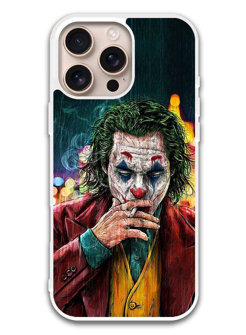 Theodor Protective Case Cover For APPLE IPHONE 16 Pro Joker Smoking (White Bumper) - Image 1