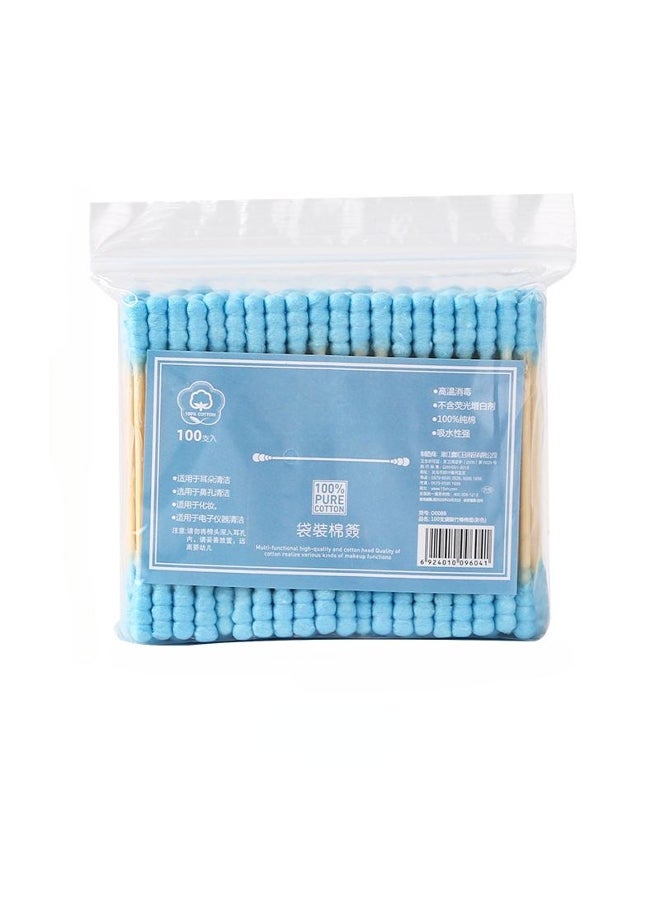 Generic 100Pcs Pink Double Head Cotton Swab Sticks Female Make Up Remover Cotton Buds Tip for Medical Nose Ears Cleaning Accessories
