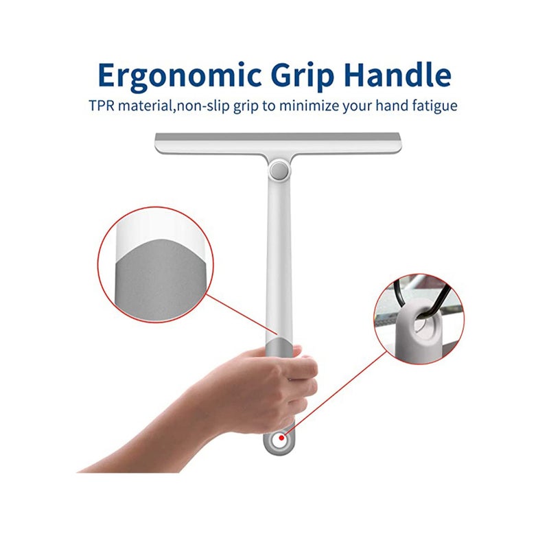 SOLARAE Shower Squeegee for Shower Doors, Shower Squeegee for Glass Doors, Bathroom, Mirrors, Squeegee for Windows Cars and Tile Walls - Image 5