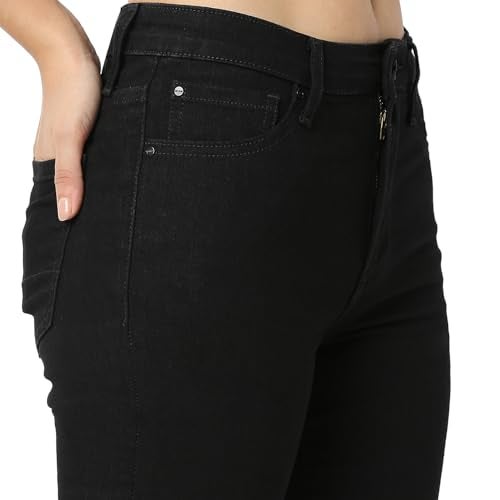 Spykar Women Black Slim Straight Fit Mid Rise Casual Jeans (Size: 26)-WDEMM2BD234-Jet Black - Image 5