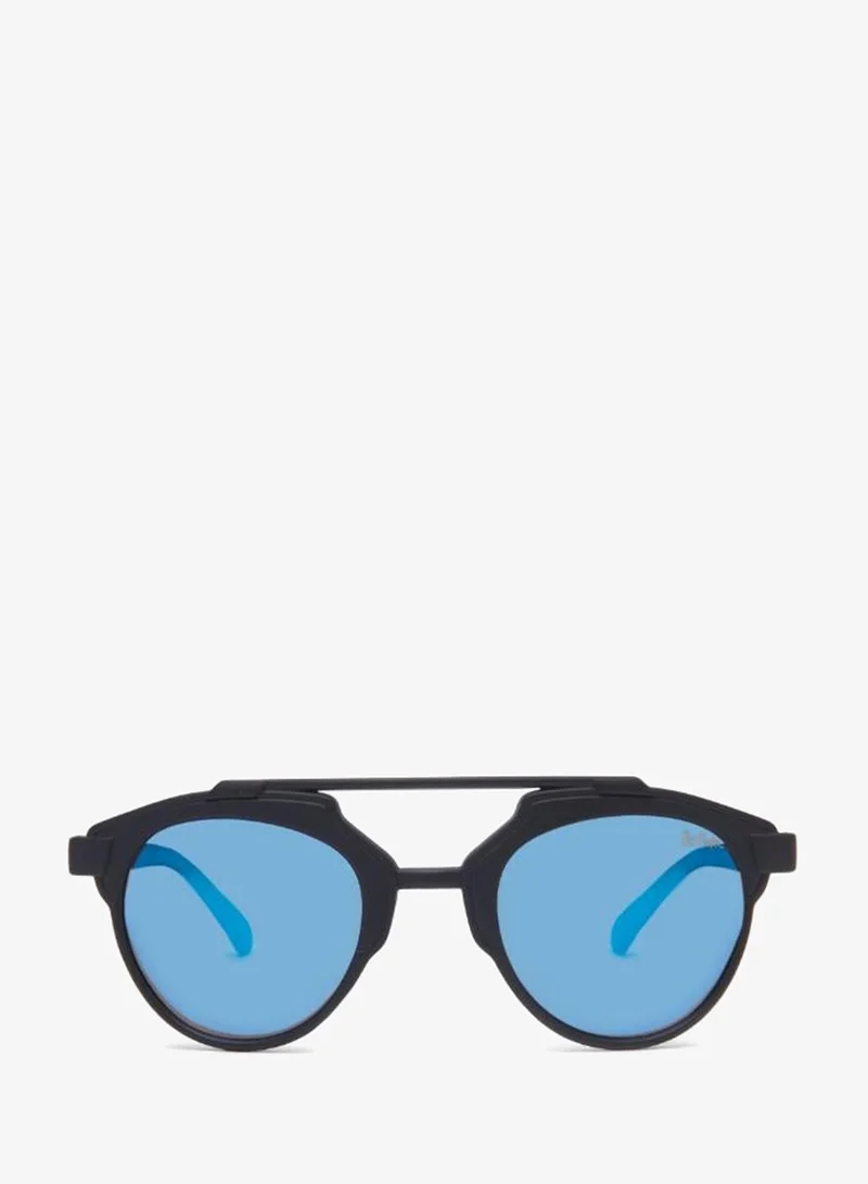 Lee Cooper Polarized Sunglasses Black Frame Blue Mirror Mirror Lens 48mm  - LCK102C01