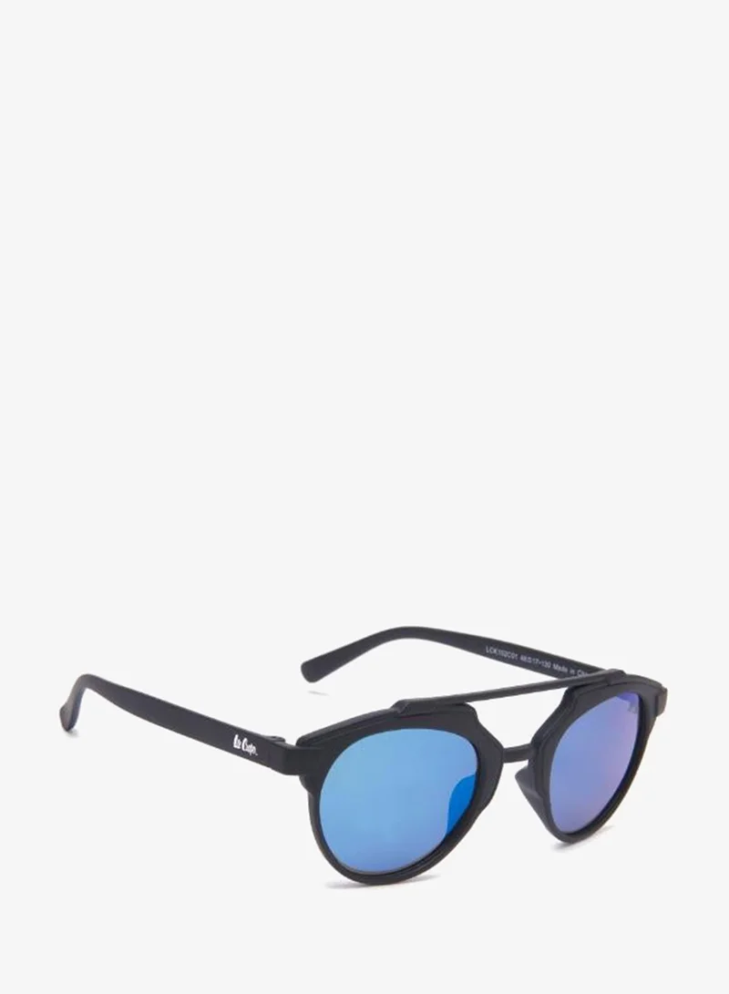 Lee Cooper Polarized Sunglasses Black Frame Blue Mirror Mirror Lens 48mm  - LCK102C01